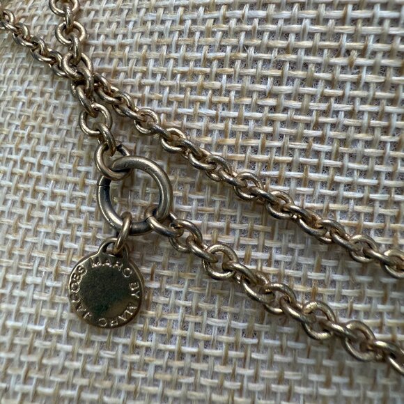 Marc Jacobs Goldtone Logo Disc Necklace With Chain Vintage - Picture 4 of 16